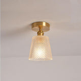Modern Glass Lantern Pendant Light Industrial Copper Hanging Fixture for Hallway and Bedroom