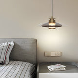 Modern Glass LED Pendant Light Minimalist Round Chandelier for Bedroom and Living Room