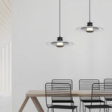 Modern Glass LED Pendant Light Minimalist Round Chandelier for Bedroom and Living Room