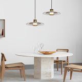 Modern Glass LED Pendant Light Minimalist Round Chandelier for Bedroom and Living Room