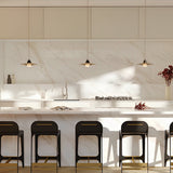 Modern Glass LED Pendant Light Minimalist Round Chandelier for Bedroom and Living Room