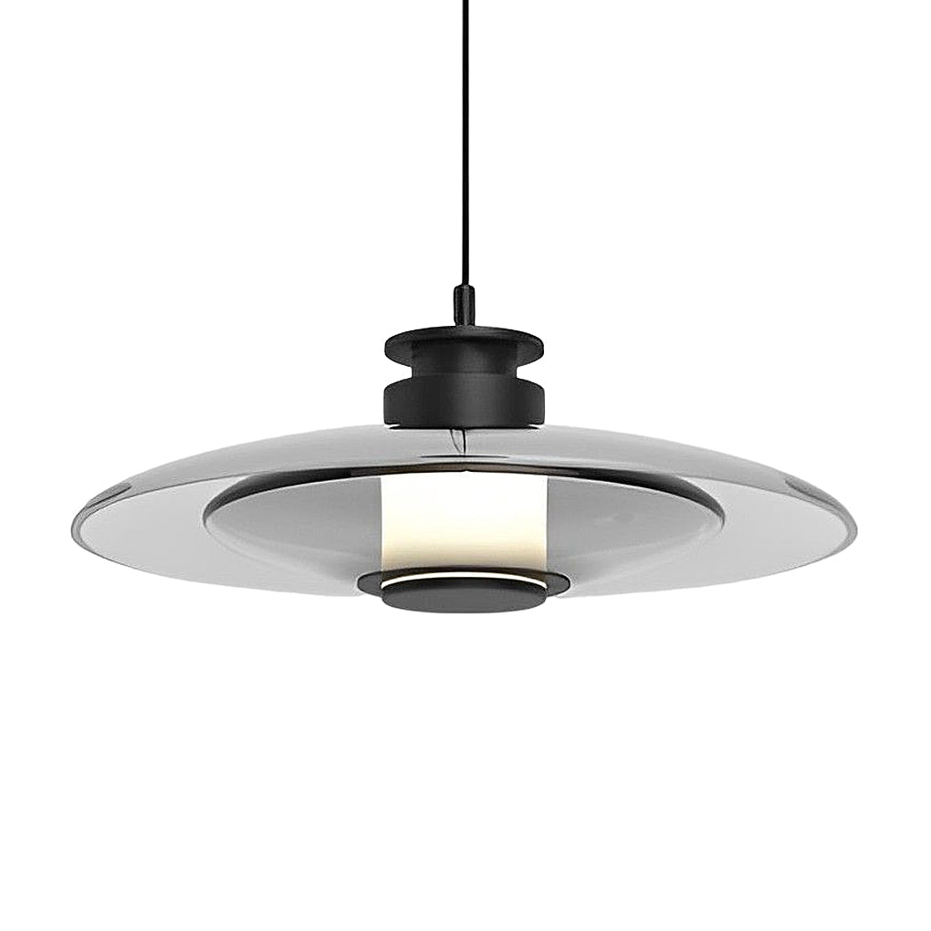 Modern Glass LED Pendant Light Minimalist Round Chandelier for Bedroom and Living Room