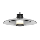 Modern Glass LED Pendant Light Minimalist Round Chandelier for Bedroom and Living Room