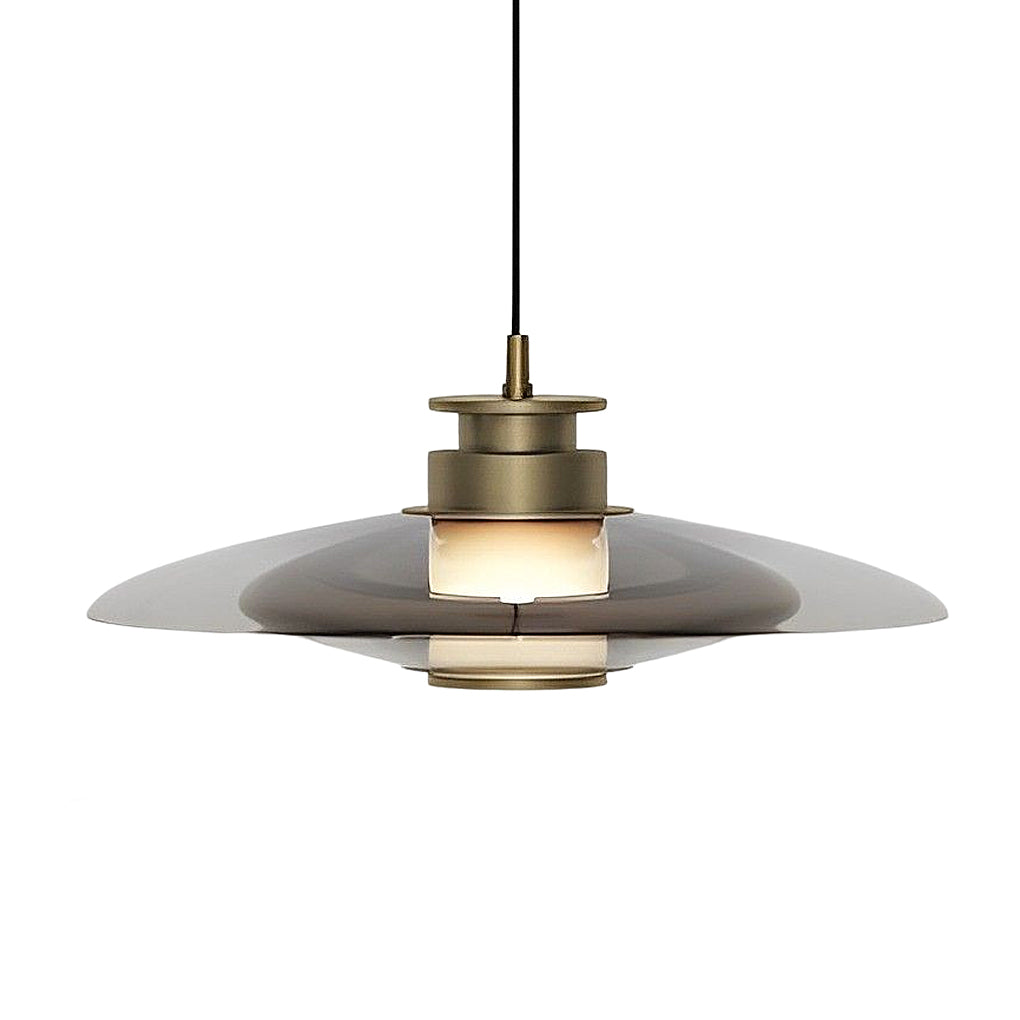 Modern Glass LED Pendant Light Minimalist Round Chandelier for Bedroom and Living Room