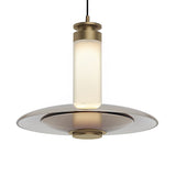 Modern Glass LED Pendant Light Minimalist Round Chandelier for Bedroom and Living Room