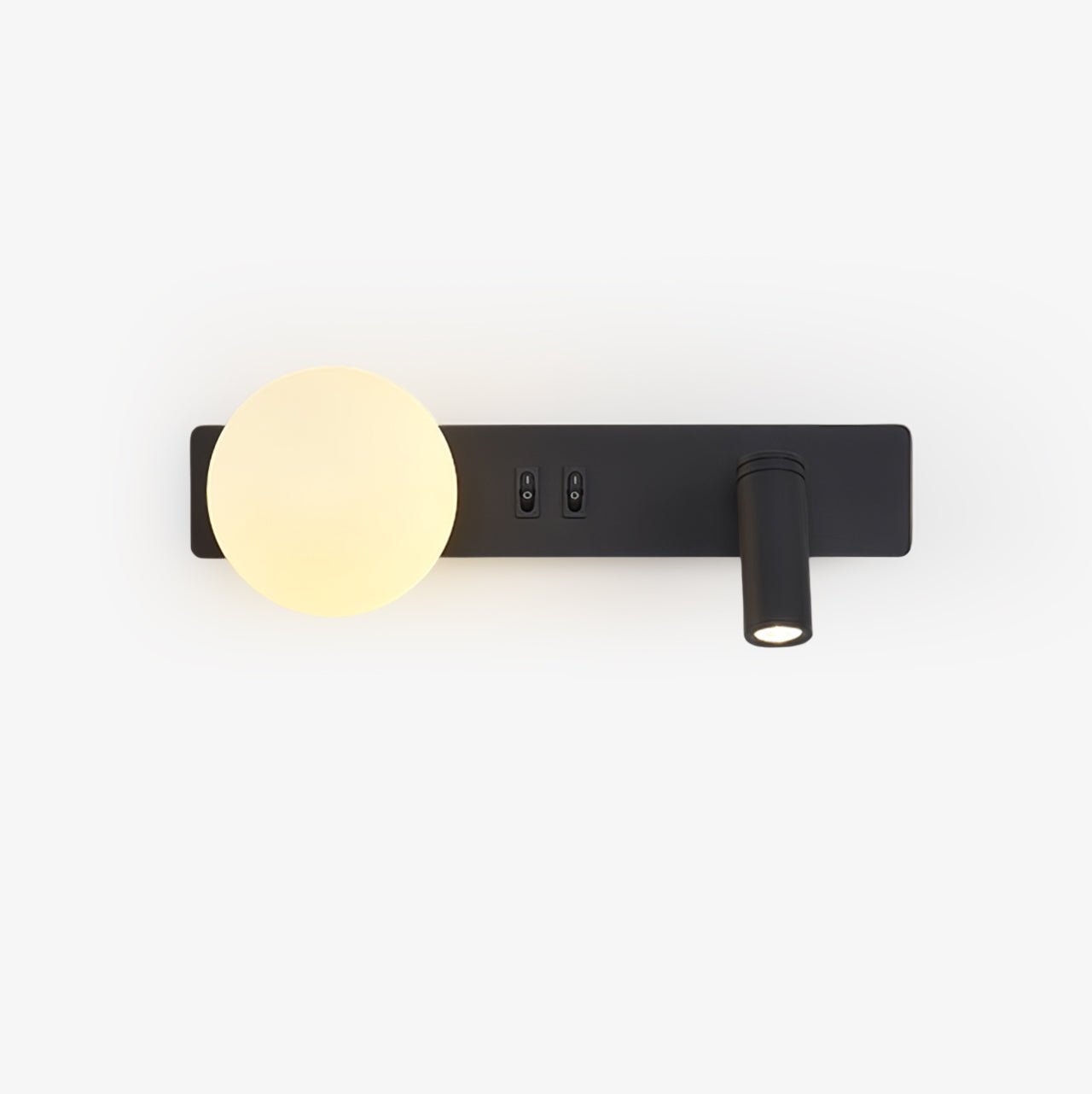 Modern Glass LED Wall Sconce with Reading Light for Bedside and Living Rooms
