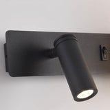 Modern Glass LED Wall Sconce with Reading Light for Bedside and Living Rooms