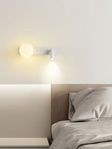 Modern Glass LED Wall Sconce with Reading Light for Bedside and Living Rooms