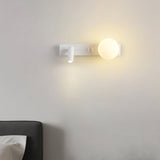 Modern Glass LED Wall Sconce with Reading Light for Bedside and Living Rooms