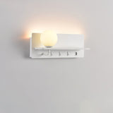 Modern Glass LED Wall Sconce with Reading Light for Bedside and Living Rooms