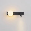 Modern Glass LED Wall Sconce with Reading Light for Bedside and Living Rooms