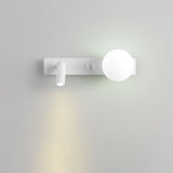 Modern Glass LED Wall Sconce with Reading Light for Bedside and Living Rooms