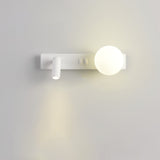Modern Glass LED Wall Sconce with Reading Light for Bedside and Living Rooms