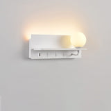 Modern Glass LED Wall Sconce with Reading Light for Bedside and Living Rooms