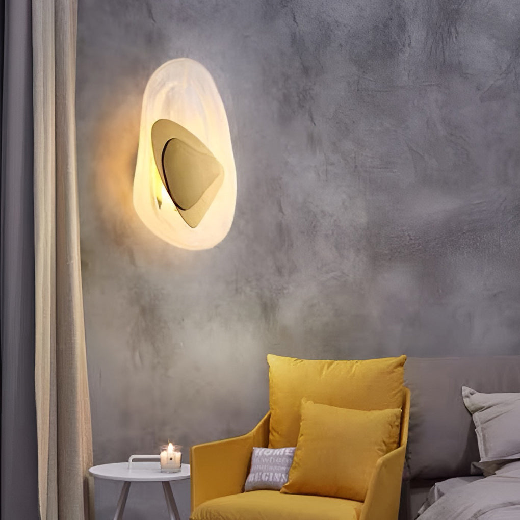 Modern Glass LED Wall Sconce with Three Step Dimming Creative Iron Wall Lamp for Living Room and Bedroom