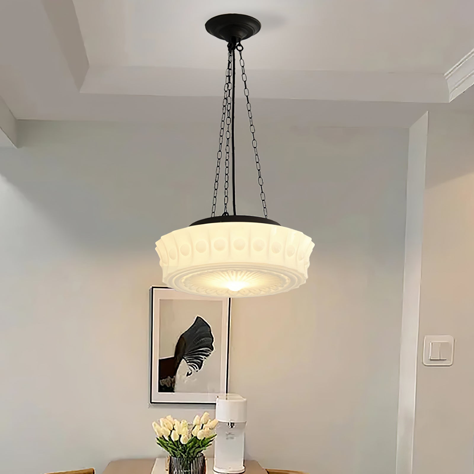Modern Glass Pendant Ceiling Light Fixture for Living Room Dining Area and Foyer