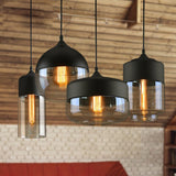 Modern Glass Quartet Pendant Light Fixture with Metal Finish