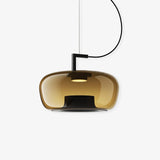 Modern Glass Sphere and Aluminum Ring LED Pendant Light for Contemporary Living Spaces