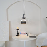 Modern Glass Sphere and Aluminum Ring LED Pendant Light for Contemporary Living Spaces