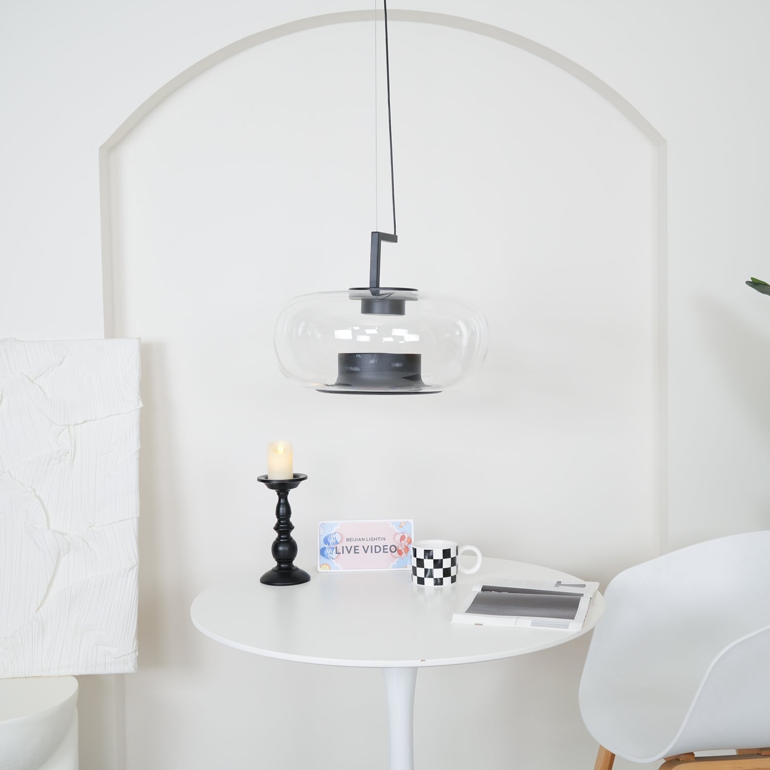Modern Glass Sphere and Aluminum Ring LED Pendant Light for Contemporary Living Spaces