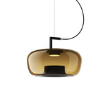 Modern Glass Sphere and Aluminum Ring LED Pendant Light for Contemporary Living Spaces