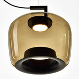 Modern Glass Sphere and Aluminum Ring LED Pendant Light for Contemporary Living Spaces