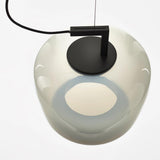 Modern Glass Sphere and Aluminum Ring LED Pendant Light for Contemporary Living Spaces