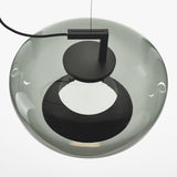 Modern Glass Sphere and Aluminum Ring LED Pendant Light for Contemporary Living Spaces