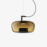 Modern Glass Sphere and Aluminum Ring LED Pendant Light for Contemporary Living Spaces