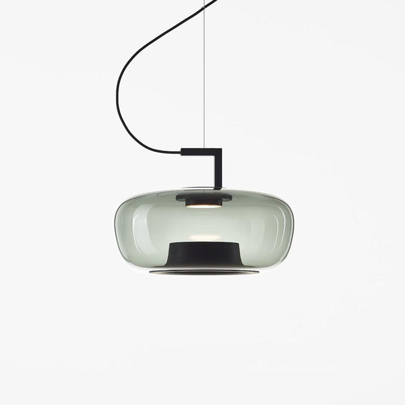 Modern Glass Sphere and Aluminum Ring LED Pendant Light for Contemporary Living Spaces