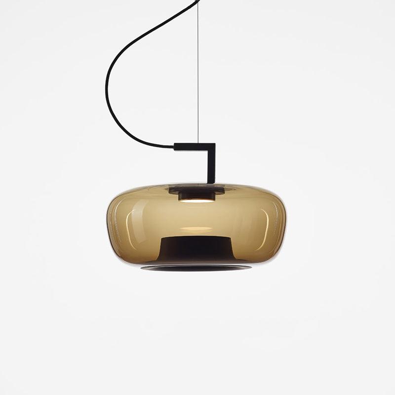 Modern Glass Sphere and Aluminum Ring LED Pendant Light for Contemporary Living Spaces