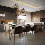 Modern Glass Sphere and Aluminum Ring LED Pendant Light for Contemporary Living Spaces