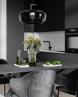 Modern Glass Sphere and Aluminum Ring LED Pendant Light for Contemporary Living Spaces