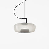 Modern Glass Sphere and Aluminum Ring LED Pendant Light for Contemporary Living Spaces