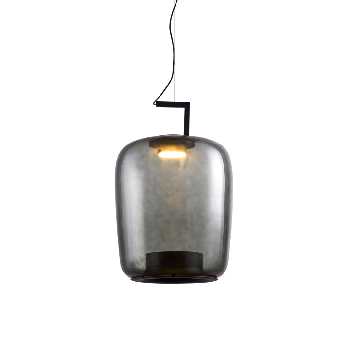 Modern Glass Sphere and Aluminum Ring LED Pendant Light for Contemporary Living Spaces