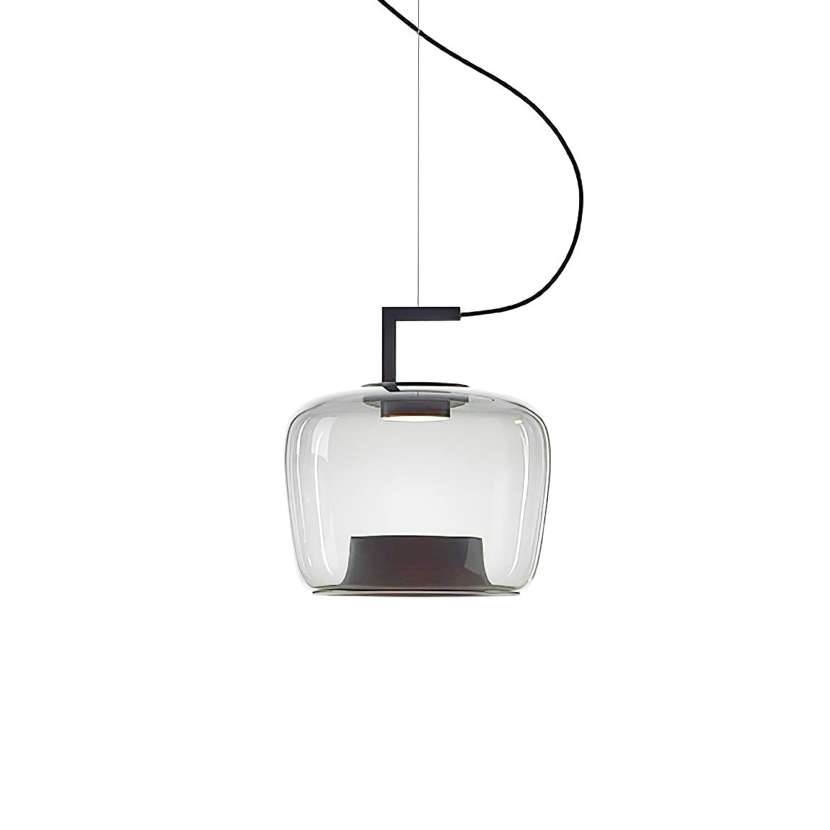 Modern Glass Sphere and Aluminum Ring LED Pendant Light for Contemporary Living Spaces