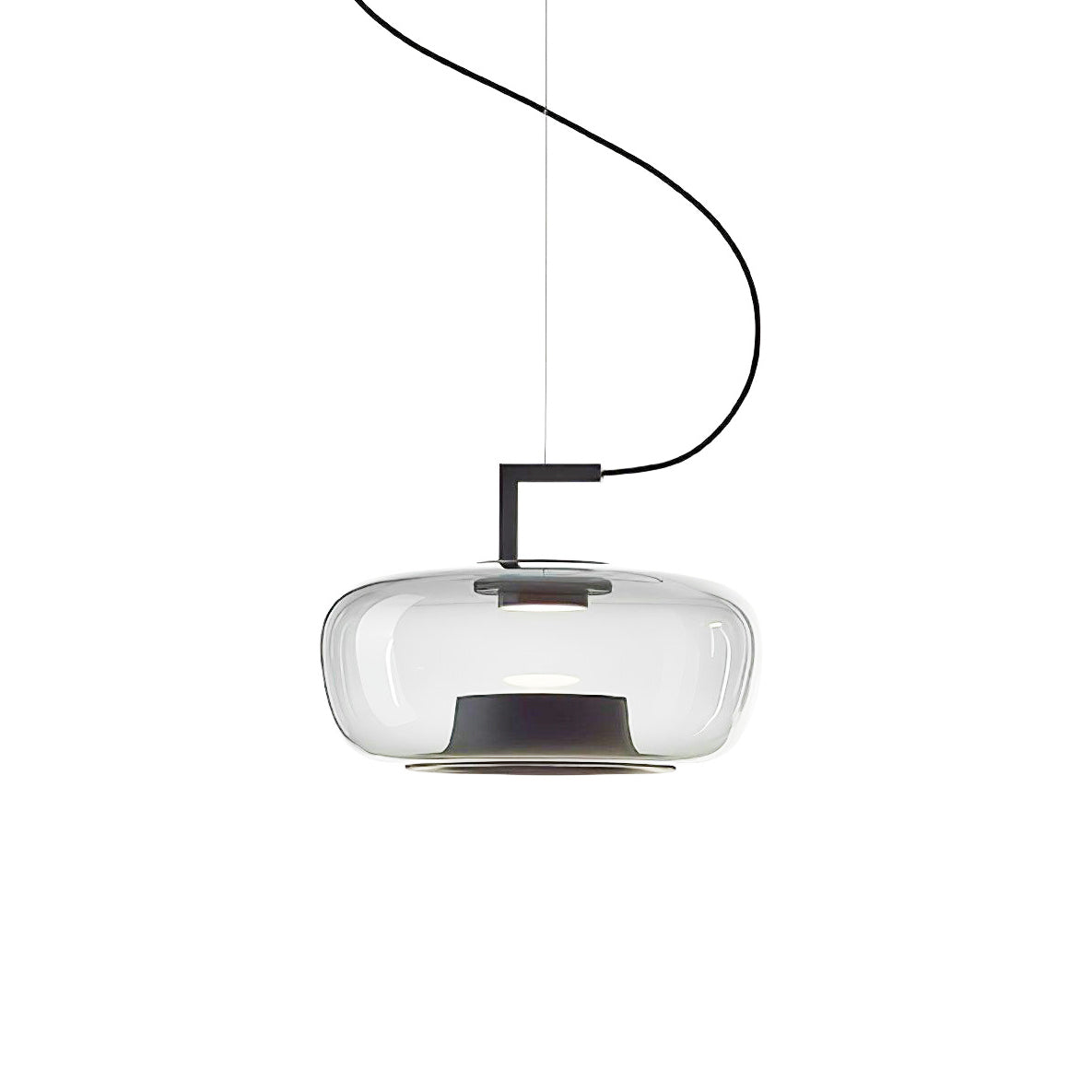 Modern Glass Sphere and Aluminum Ring LED Pendant Light for Contemporary Living Spaces