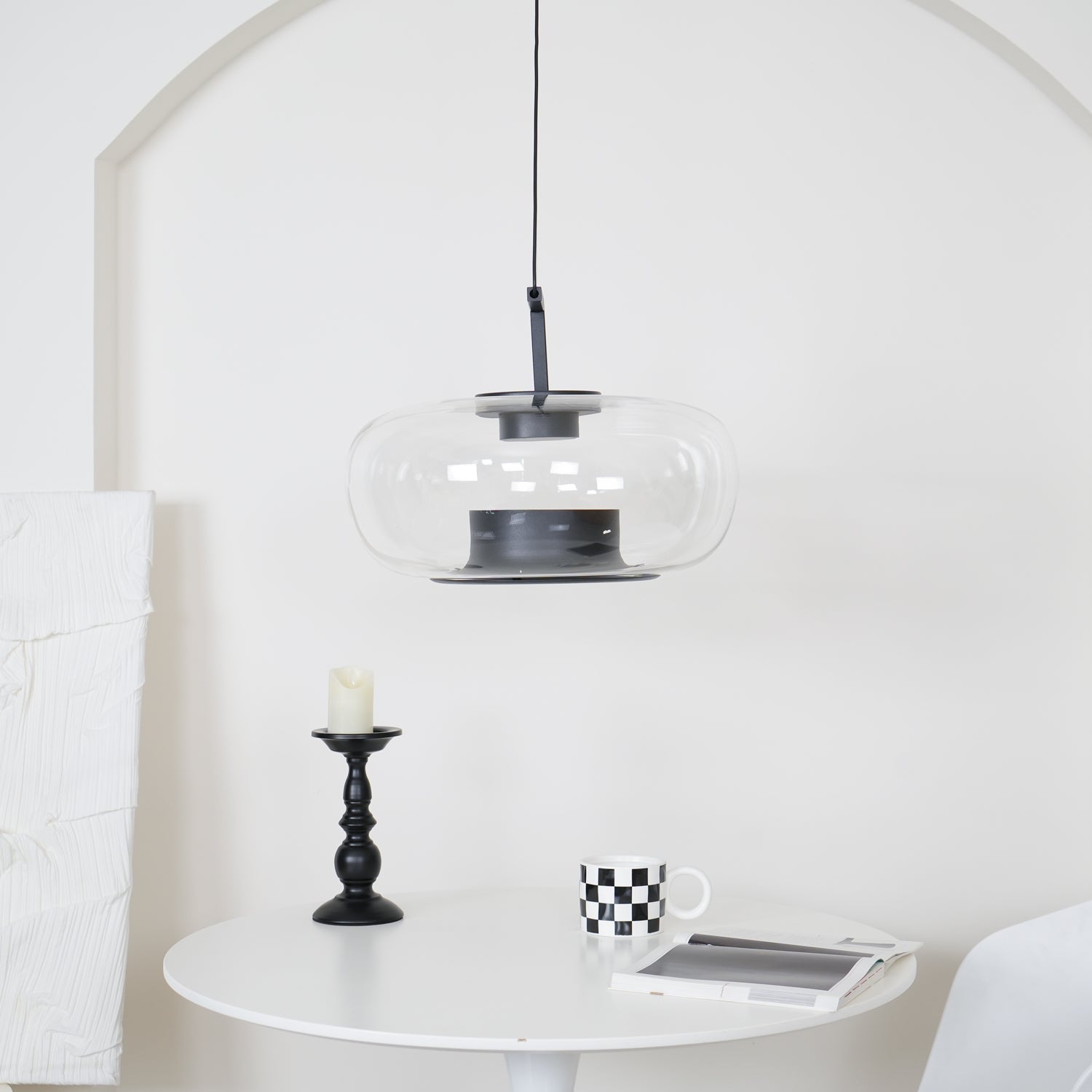 Modern Glass Sphere and Aluminum Ring LED Pendant Light for Contemporary Living Spaces