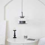 Modern Glass Sphere and Aluminum Ring LED Pendant Light for Contemporary Living Spaces