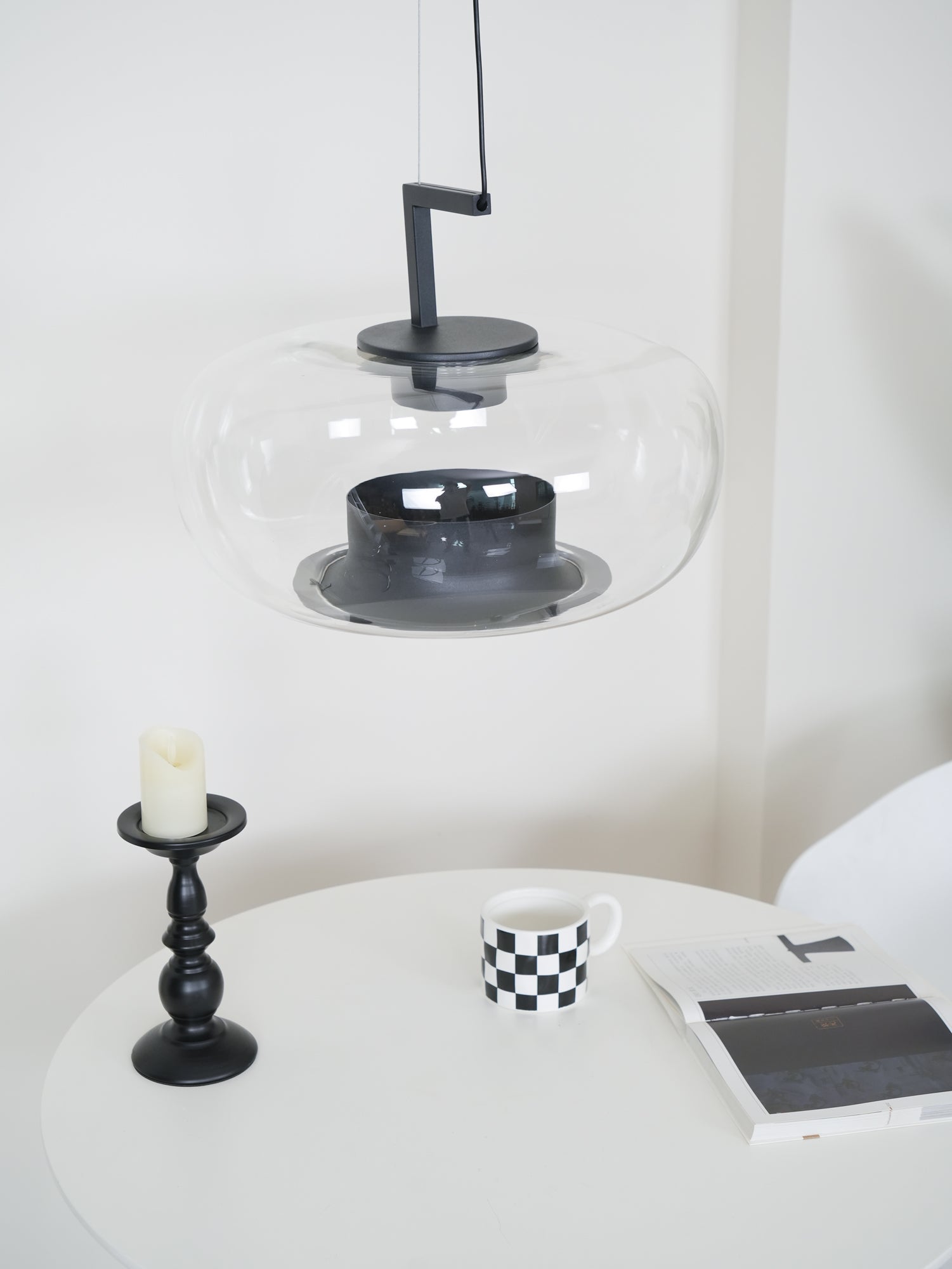 Modern Glass Sphere and Aluminum Ring LED Pendant Light for Contemporary Living Spaces