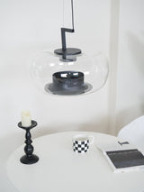 Modern Glass Sphere and Aluminum Ring LED Pendant Light for Contemporary Living Spaces