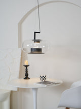 Modern Glass Sphere and Aluminum Ring LED Pendant Light for Contemporary Living Spaces