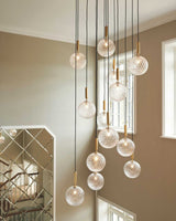 Modern Glass Sphere Pendant Light Nordic Mouth Blown Hanging Lamp for Dining Room and Kitchen