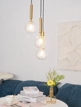 Modern Glass Sphere Pendant Light Nordic Mouth Blown Hanging Lamp for Dining Room and Kitchen