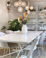 Modern Glass Sphere Pendant Light Nordic Mouth Blown Hanging Lamp for Dining Room and Kitchen
