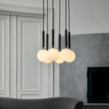 Modern Glass Sphere Pendant Light Nordic Mouth Blown Hanging Lamp for Dining Room and Kitchen