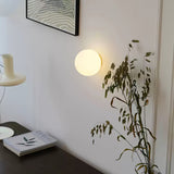 Modern Glass Sphere Wall Sconce Minimalist Globe Wall Light for Bedroom and Hallway