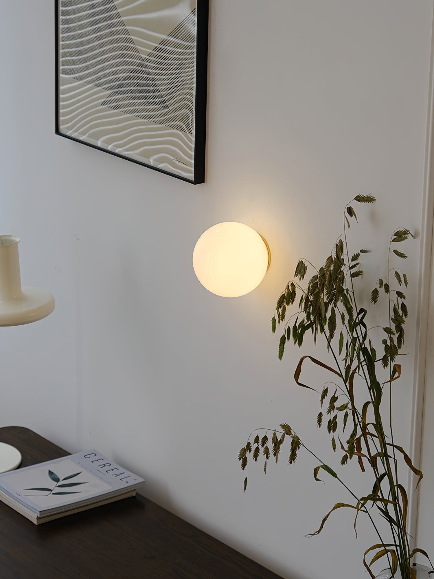Modern Glass Sphere Wall Sconce Minimalist Globe Wall Light for Bedroom and Hallway