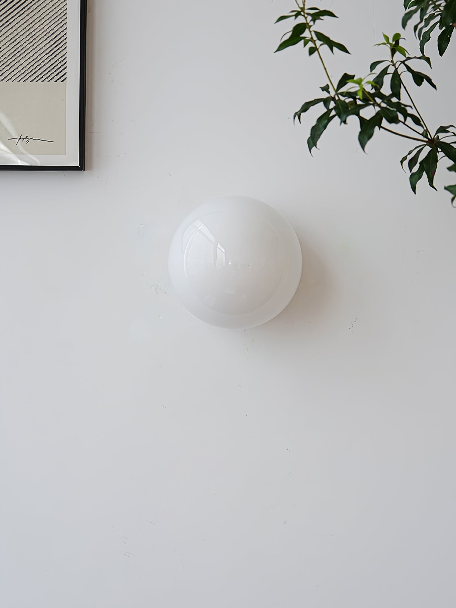 Modern Glass Sphere Wall Sconce Minimalist Globe Wall Light for Bedroom and Hallway
