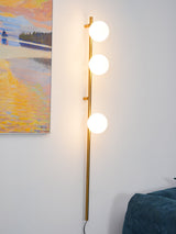 Modern Glass Spheres Vertical Wall Sconce Set of 2 for Luxury Indoor Lighting